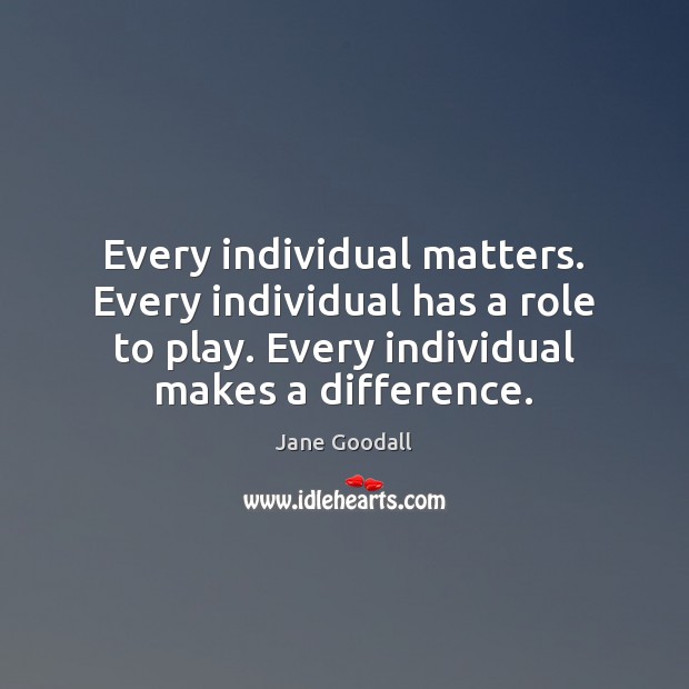 Every individual matters. Every individual has a role to play. Every individual Image