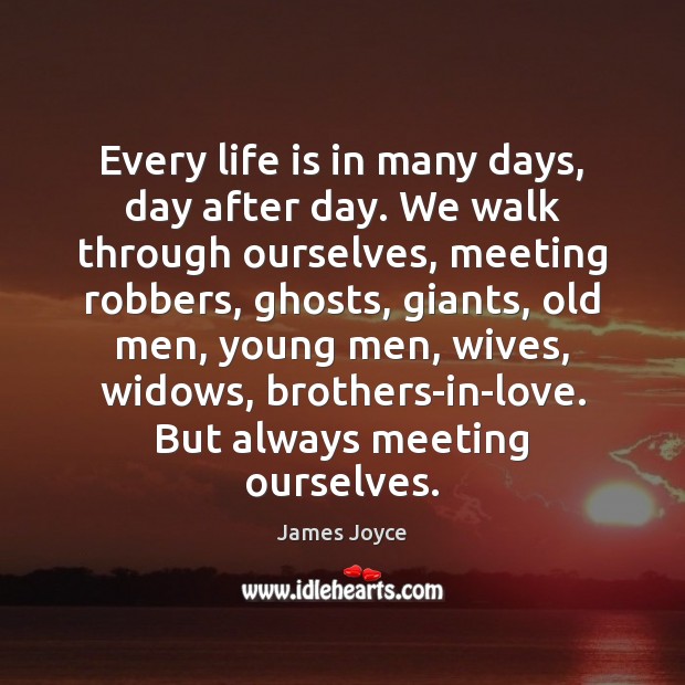 Every life is in many days, day after day. We walk through James Joyce Picture Quote