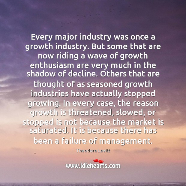 Every major industry was once a growth industry. But some that are Theodore Levitt Picture Quote