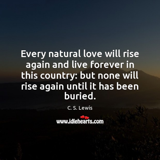 Every natural love will rise again and live forever in this country: C. S. Lewis Picture Quote