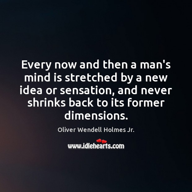 Every now and then a man’s mind is stretched by a new Oliver Wendell Holmes Jr. Picture Quote