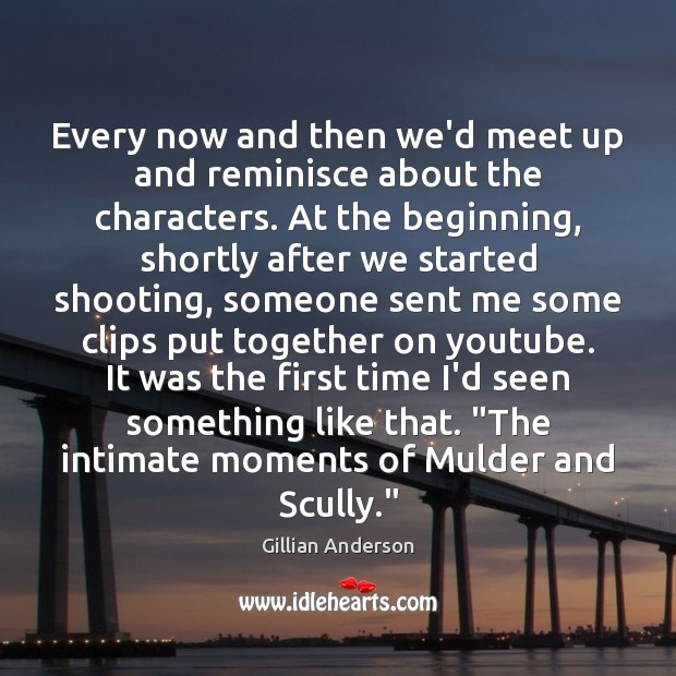 Every now and then we’d meet up and reminisce about the characters. Gillian Anderson Picture Quote