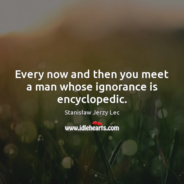Every now and then you meet a man whose ignorance is encyclopedic. Ignorance Quotes Image