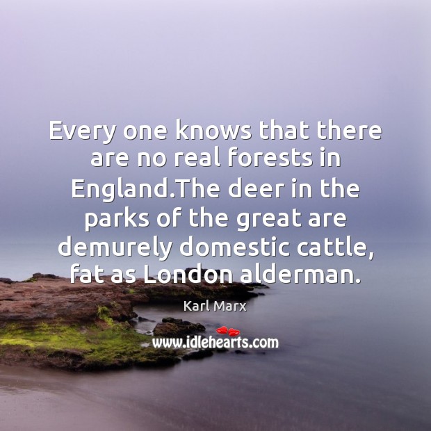 Every one knows that there are no real forests in England.The Karl Marx Picture Quote