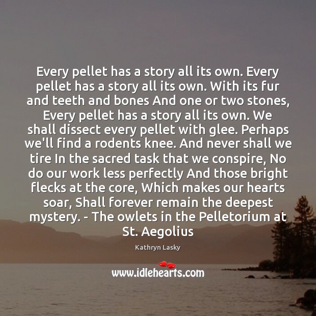 Every pellet has a story all its own. Every pellet has a Image