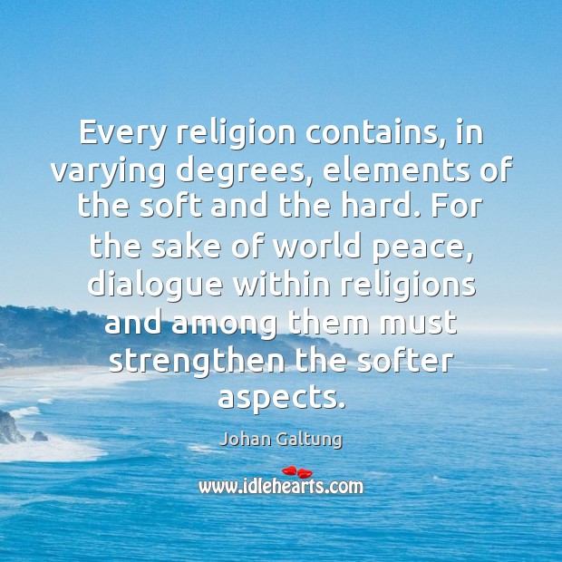 Every religion contains, in varying degrees, elements of the soft and the Image