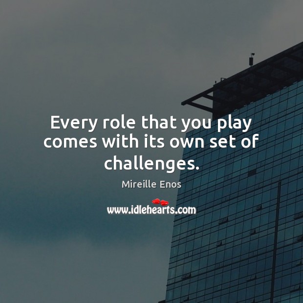 Every role that you play comes with its own set of challenges. Mireille Enos Picture Quote