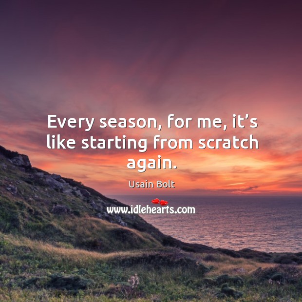 Every season, for me, it’s like starting from scratch again. Image