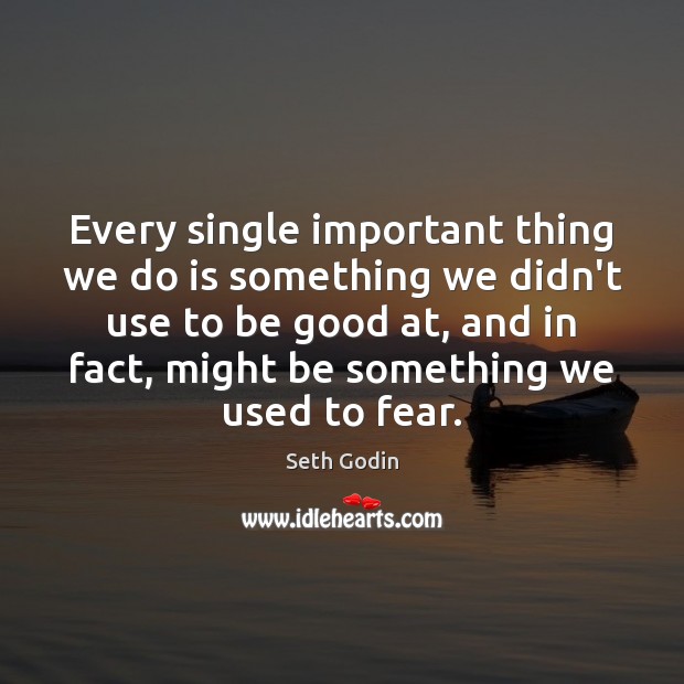 Every single important thing we do is something we didn’t use to Seth Godin Picture Quote