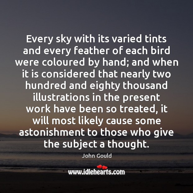 Every sky with its varied tints and every feather of each bird John Gould Picture Quote