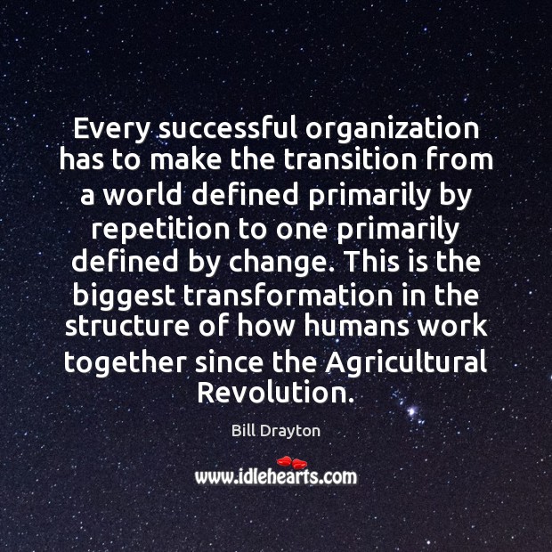Every successful organization has to make the transition from a world defined Image