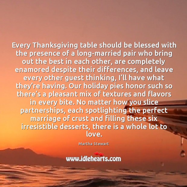 Every Thanksgiving table should be blessed with the presence of a long-married Thanksgiving Quotes Image