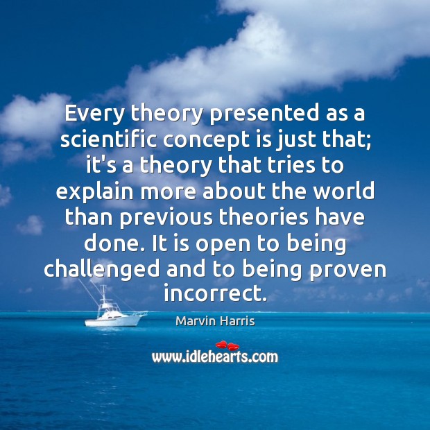 Every theory presented as a scientific concept is just that; it’s a Image