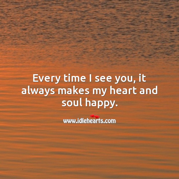 Every time I see you, it always makes my heart and soul happy. Happiness Quotes Image