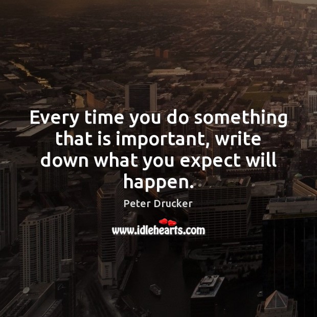 Every time you do something that is important, write down what you expect will happen. Expect Quotes Image