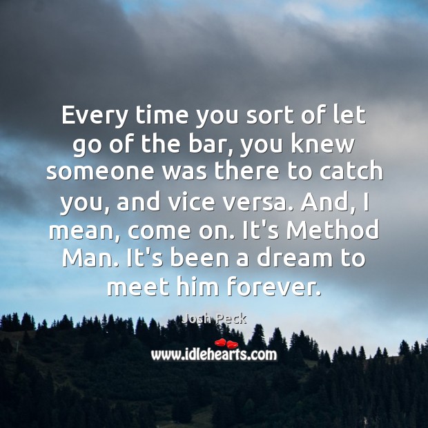 Every time you sort of let go of the bar, you knew Image