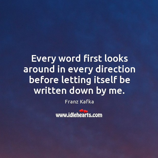 Every word first looks around in every direction before letting itself be Image