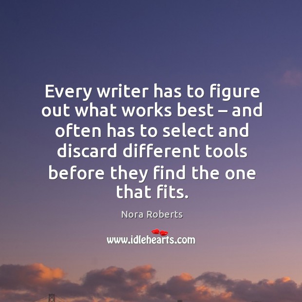 Every writer has to figure out what works best Nora Roberts Picture Quote
