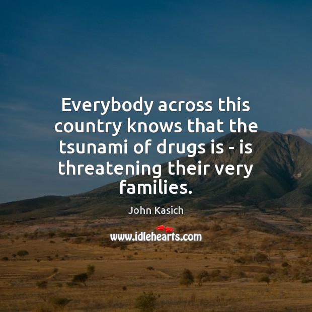 Everybody across this country knows that the tsunami of drugs is – Image