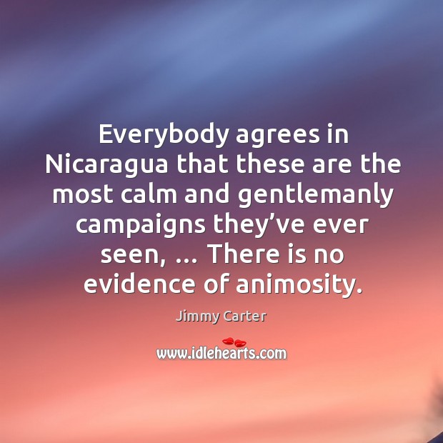 Everybody agrees in nicaragua that these are the most calm and gentlemanly campaigns they’ve ever seen Image