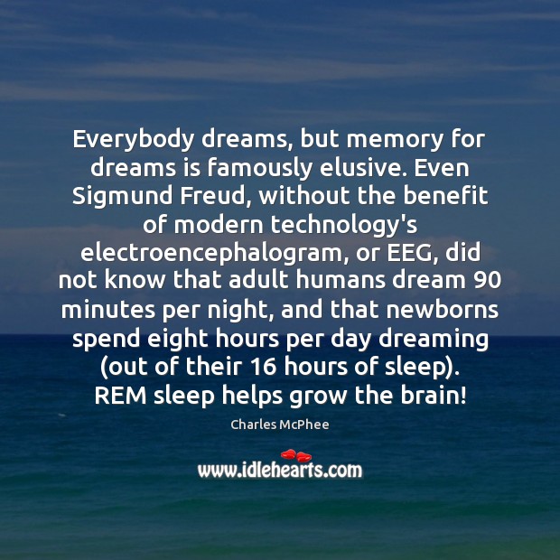Everybody dreams, but memory for dreams is famously elusive. Even Sigmund Freud, Dreaming Quotes Image