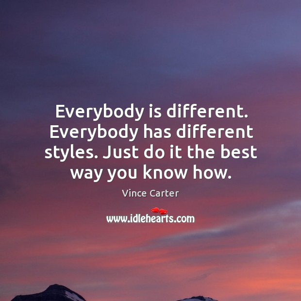 Everybody is different. Everybody has different styles. Just do it the best way you know how. Image