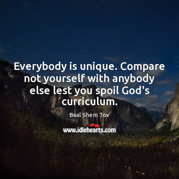 Everybody is unique. Compare not yourself with anybody else lest you spoil Compare Quotes Image