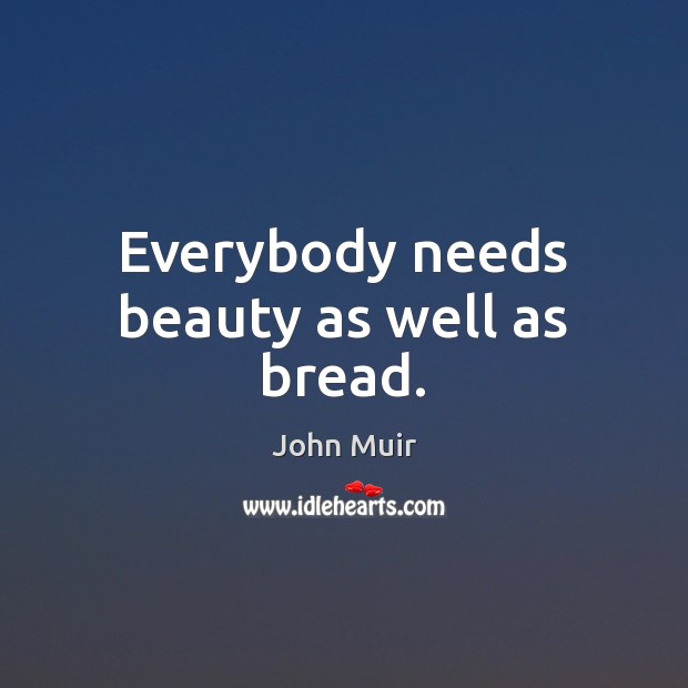 Everybody needs beauty as well as bread. John Muir Picture Quote