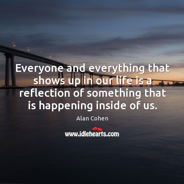 Everyone and everything that shows up in our life is a reflection of something that is happening inside of us. Image