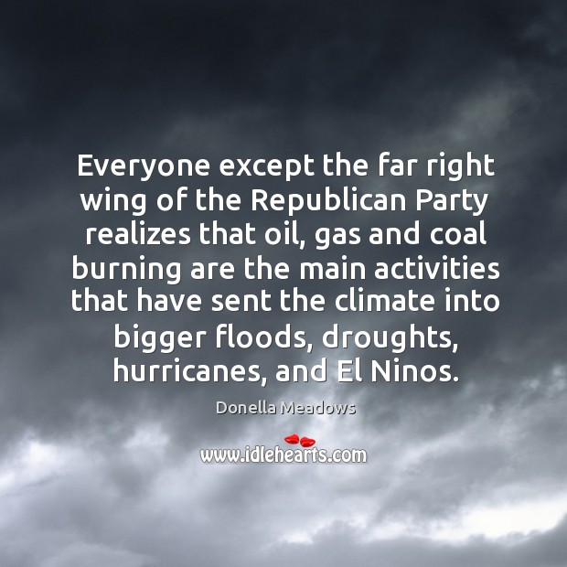 Everyone except the far right wing of the republican party realizes that oil Donella Meadows Picture Quote