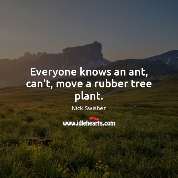 Everyone knows an ant, can’t, move a rubber tree plant. Image