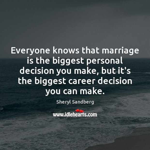 Everyone knows that marriage is the biggest personal decision you make, but Marriage Quotes Image