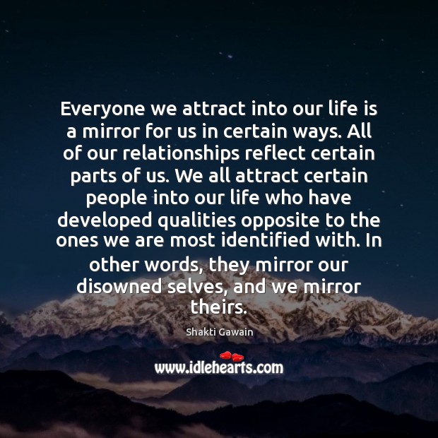 Everyone we attract into our life is a mirror for us in Image
