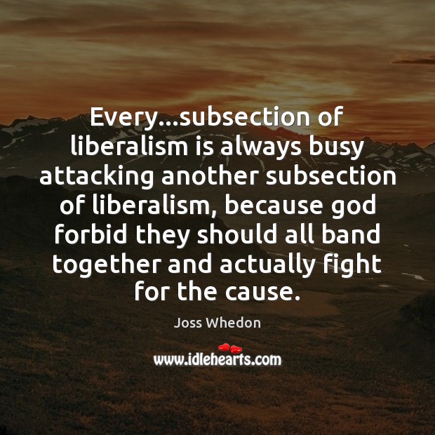 Every…subsection of liberalism is always busy attacking another subsection of liberalism, Image