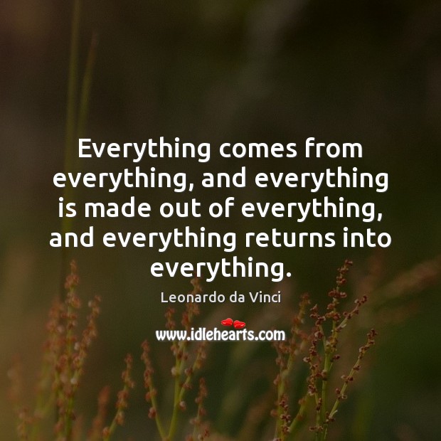 Everything comes from everything, and everything is made out of everything, and Image