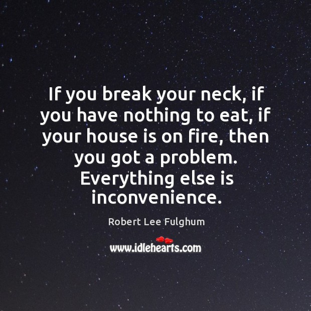 Everything else is inconvenience. Image