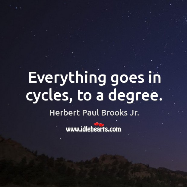 Everything goes in cycles, to a degree. Image