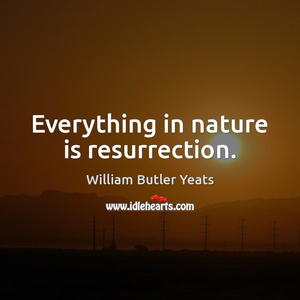 Everything in nature is resurrection. William Butler Yeats Picture Quote