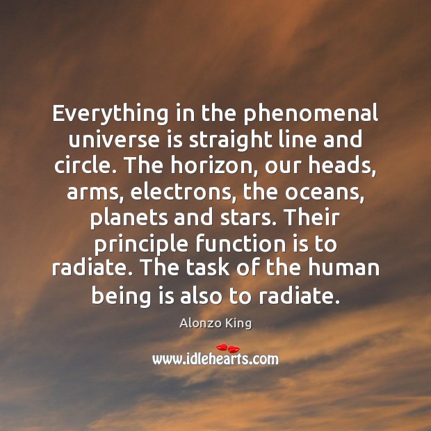 Everything in the phenomenal universe is straight line and circle. The horizon, Alonzo King Picture Quote