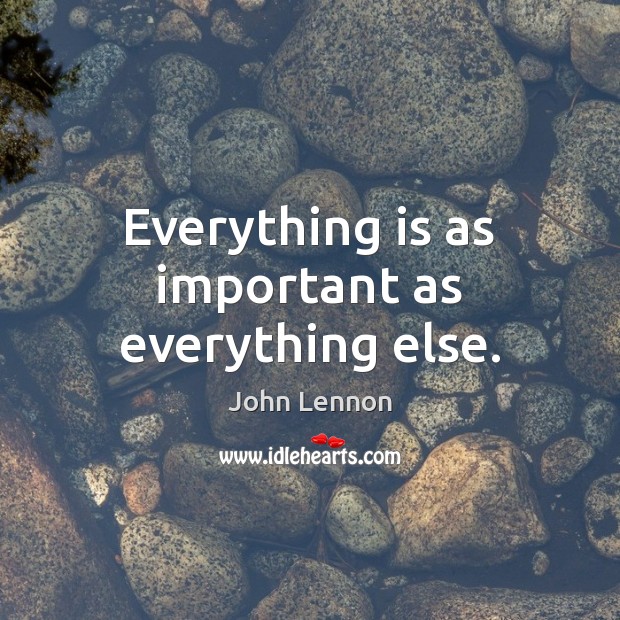 Everything is as important as everything else. Image