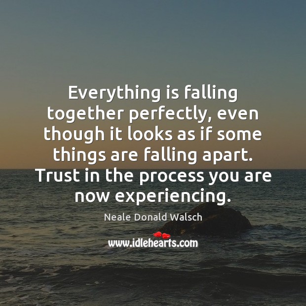 Everything is falling together perfectly, even though it looks as if some Neale Donald Walsch Picture Quote