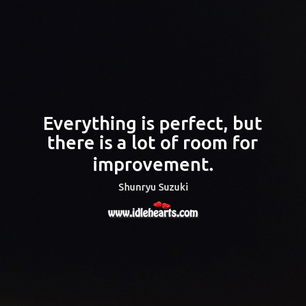 Everything is perfect, but there is a lot of room for improvement. Shunryu Suzuki Picture Quote