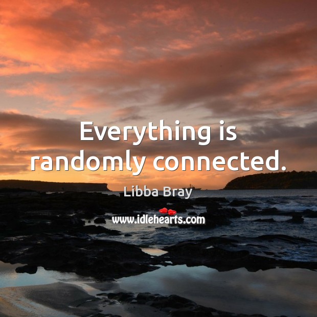 Everything is randomly connected. Libba Bray Picture Quote