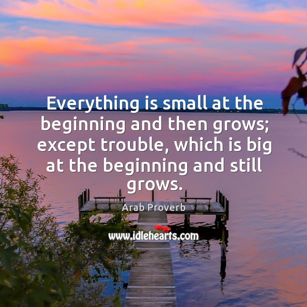 Everything is small at the beginning and then grows Arab Proverbs Image