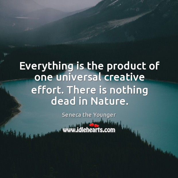 Everything is the product of one universal creative effort. There is nothing dead in nature. Image