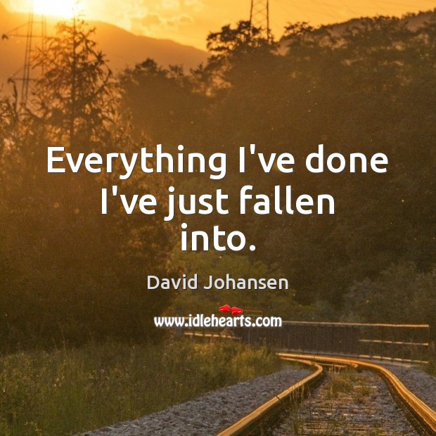 Everything I’ve done I’ve just fallen into. David Johansen Picture Quote