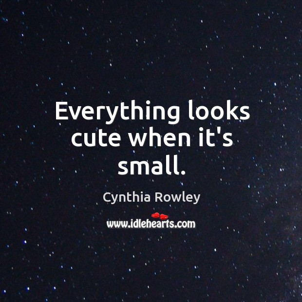 Everything looks cute when it’s small. Cynthia Rowley Picture Quote