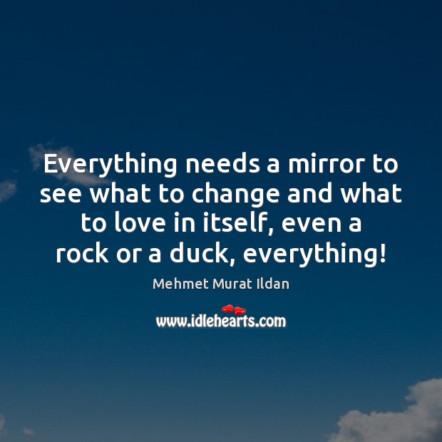 Everything needs a mirror to see what to change and what to Mehmet Murat Ildan Picture Quote