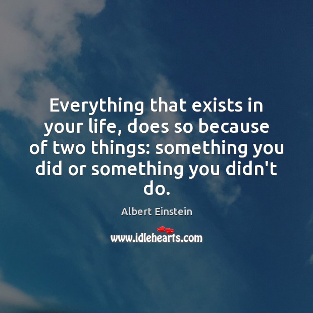 Everything that exists in your life, does so because of two things: Image