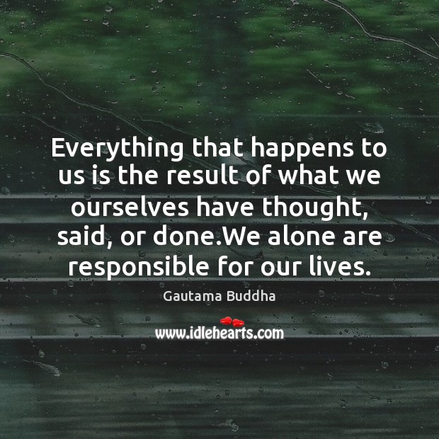 Everything that happens to us is the result of what we ourselves Gautama Buddha Picture Quote